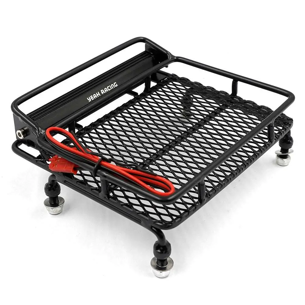 Yeah Racing Metal Mesh Wire Luggage Tray (10Cm X 9Cm X 2.8Cm) W/ White Led Bar 2