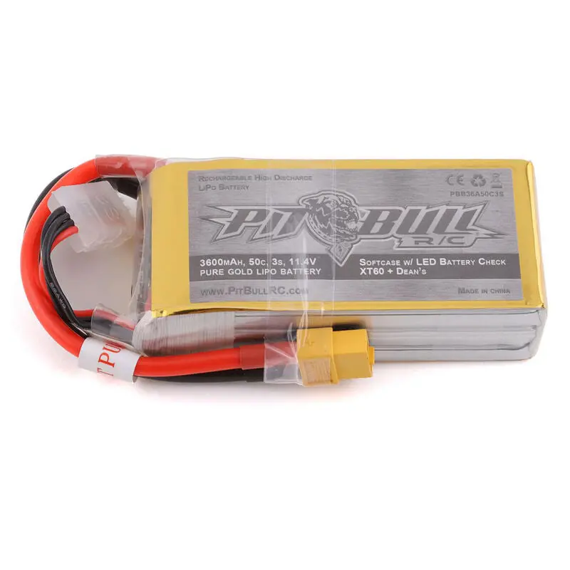 Pit Bull Xtreme Rc Pure Gold 11.4V 3600Mah 3S 50C Lipo: Xt60/Deans 1
