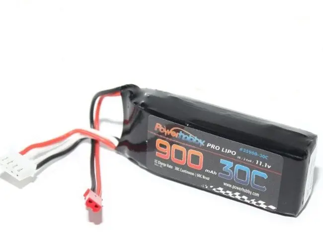 Power Hobby 3S 11.1V 900Mah 30C Lipo Battery W/ Jst Connector 1