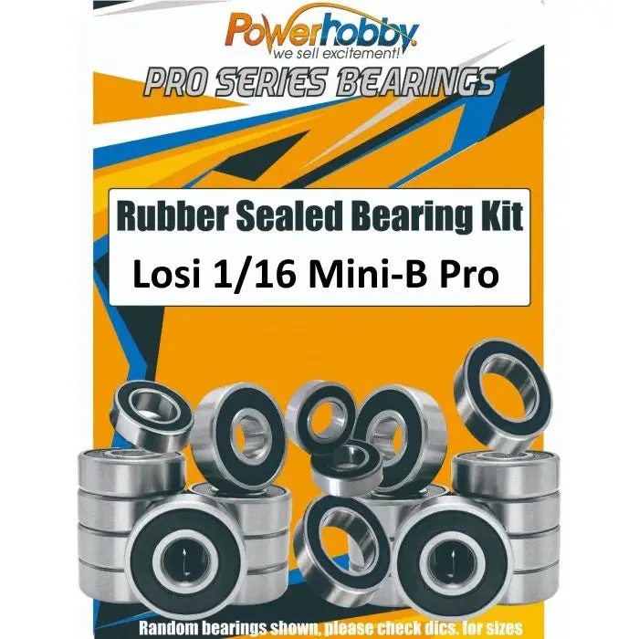 Powerhobby Rubber Sealed Bearing Kit Losi 1/16 Mini-B Pro 2Wd 1