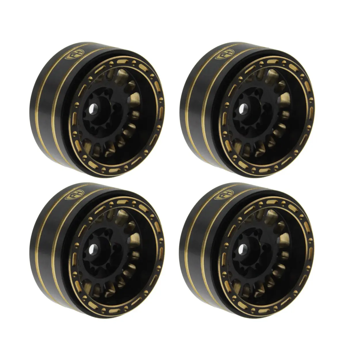 Powerhobby 1.2" Brass Beadlock Wheels (4) 1/18 / 1/24 Rock Crawler 1