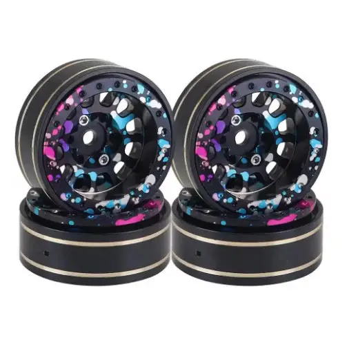 Powerhobby 1.0" Aluminum Beadlock Crawler Wheels Colorful 1/24 Axial Scx24 C10 1