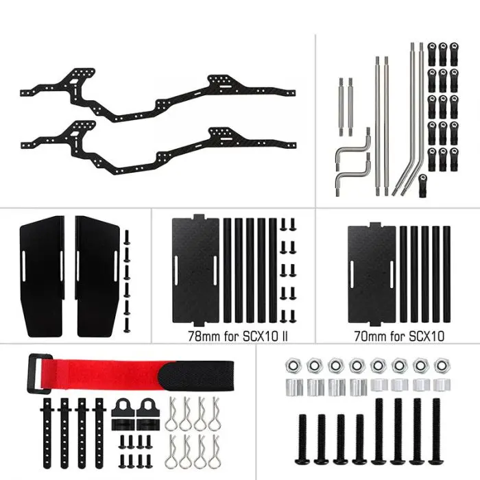 Powerhobby Lcg Carbon Fiber Chassis Frame, For Axial Scx10 / Scx10 Ii 1
