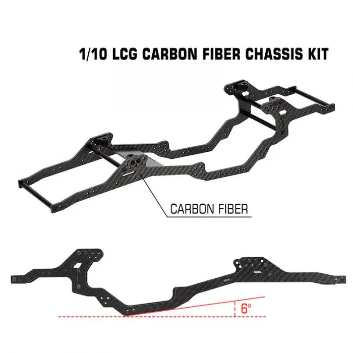 Powerhobby Lcg Carbon Fiber Chassis Frame, For Axial Scx10 / Scx10 Ii 2