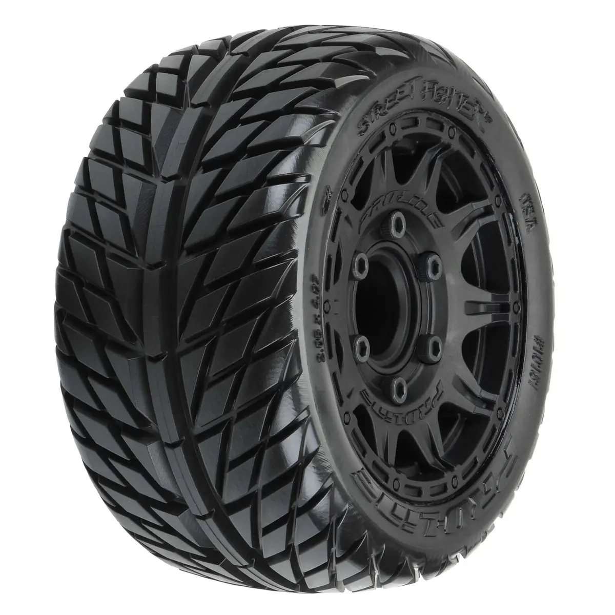 1/10 Street Fighter Lp Fr/Rr 2.8" Mt Tires Mounted 12Mm Blk Raid (2) - Pro1016110 1