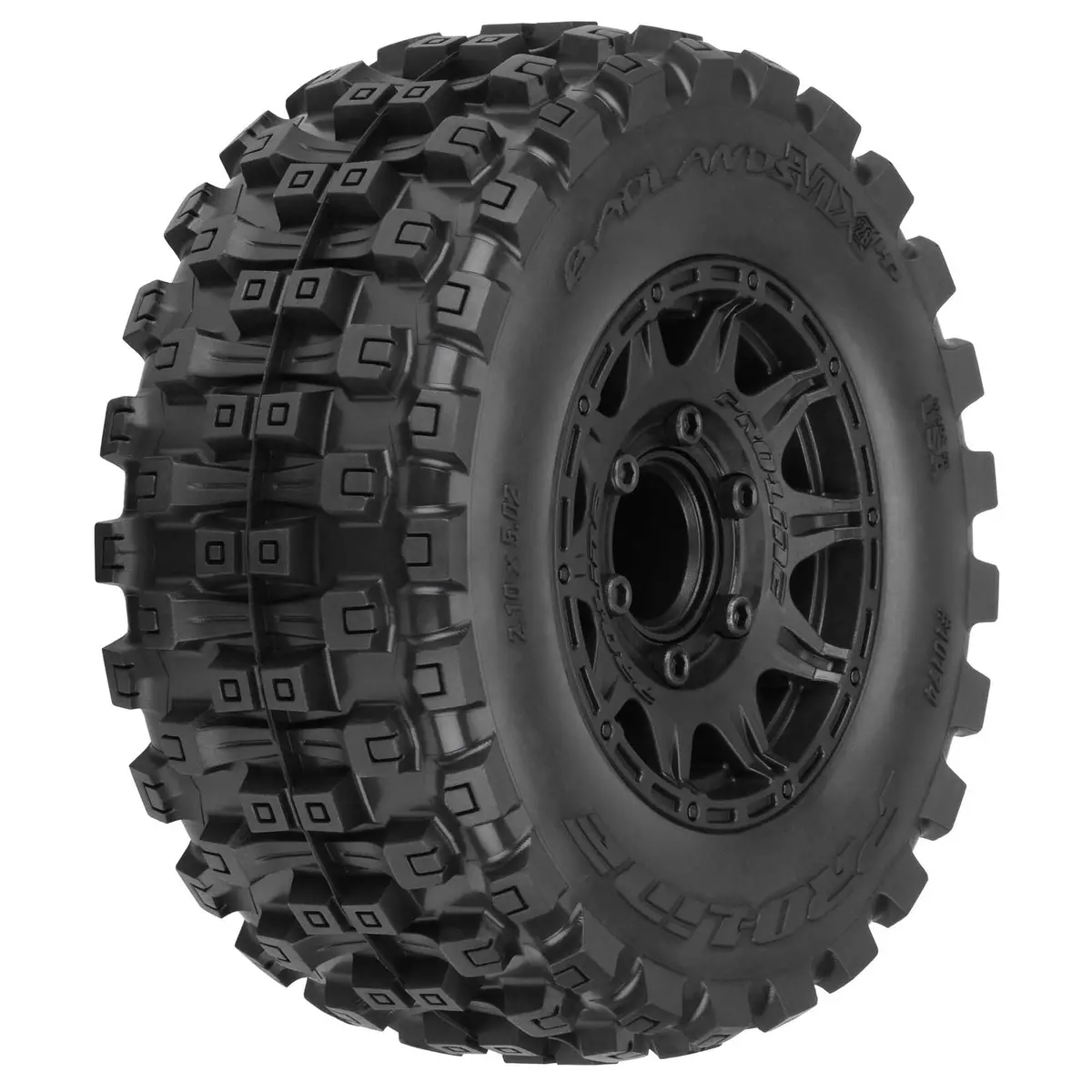 1/10 Badlands Mx28 Belted F/R 2.8" Mt Tres Mounted 12Mm Blk Raid (2) - Pro1017410 1