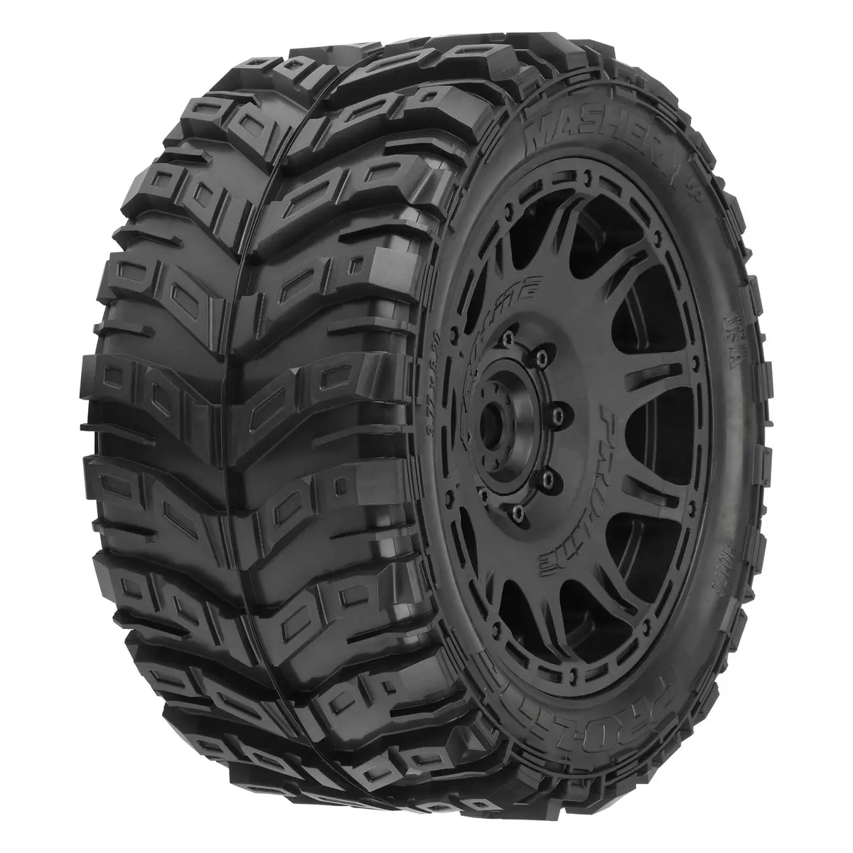 1/6 Masher X Hp Belted F/R 5.7” Tires Mtd 24Mm Blk Raid 8X48 Hex (2) - Pro1017611 1