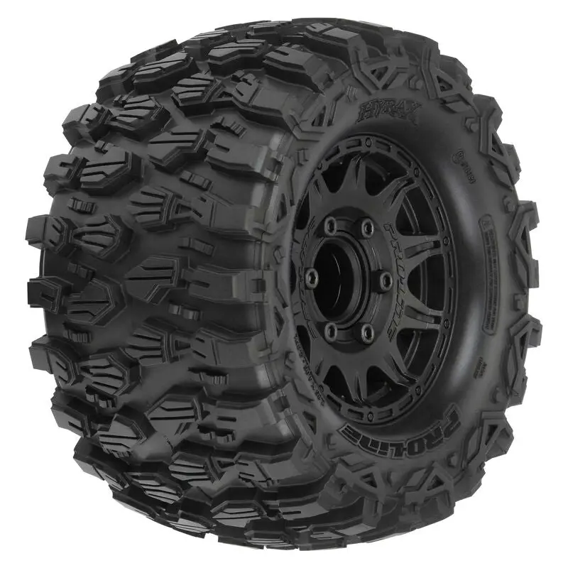 Hyrax 2.8" Mounted F/R Tires, Black 6X30: Stampede 1