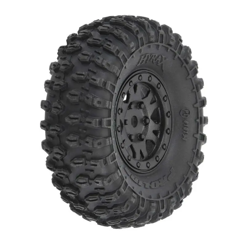 1/24 Hyrax Front/Rear 1.0" Tires Mounted 7Mm Black Impulse (4): Scx24 1