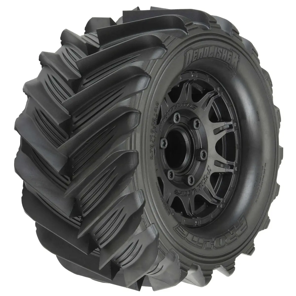 1/10 Demolisher Front/Rear 2.8" Mt Tires Mounted 12Mm Blk Raid (2) - Pro1019610 1