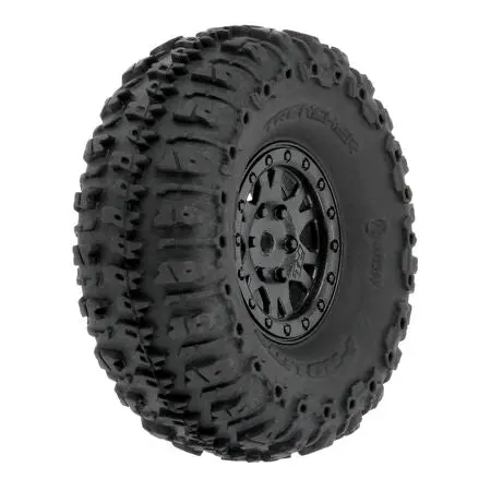 1/24 Trencher Fr/Rr 1.0" Tires Mounted 7Mm Black Impulse (4): Scx24 1