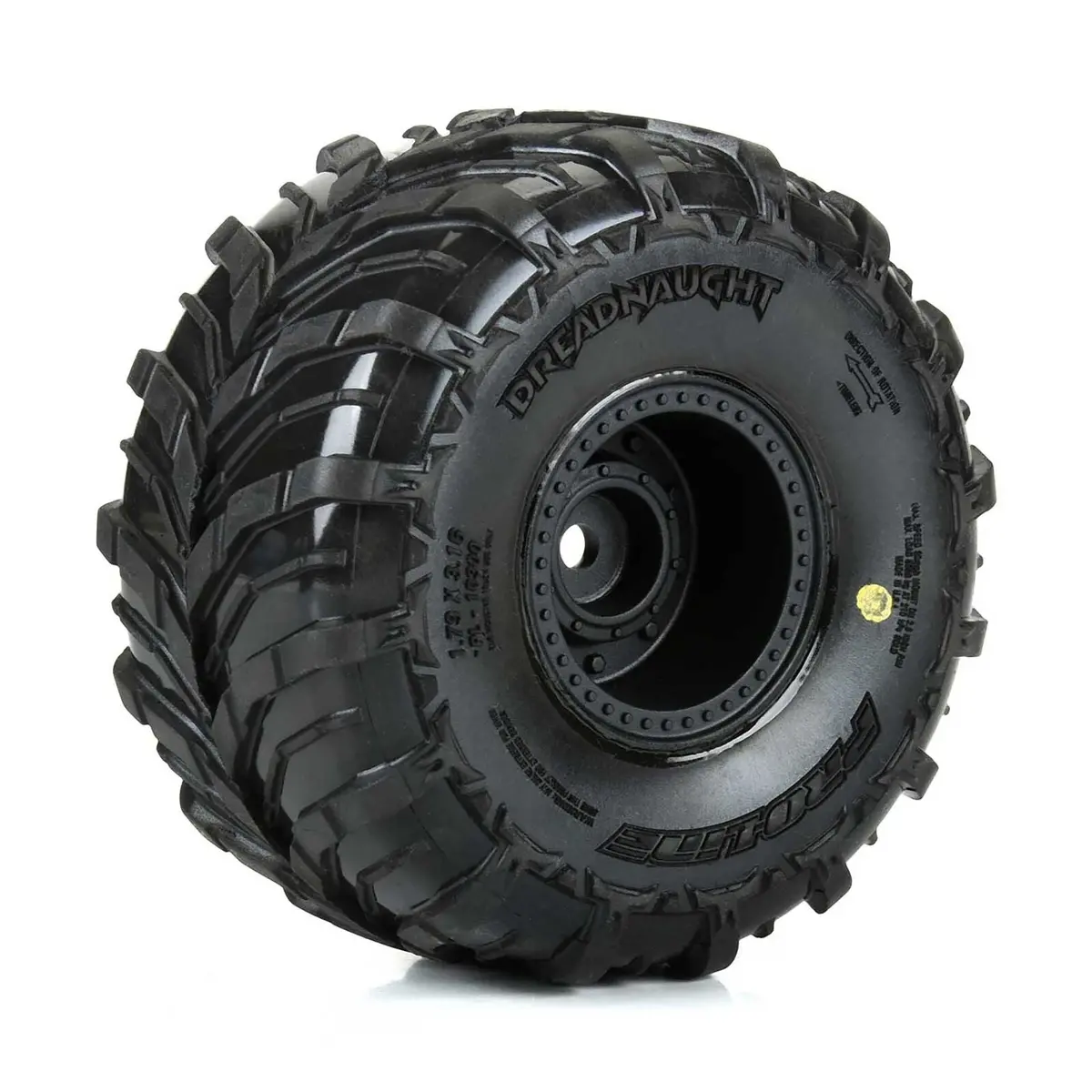 Dreadnaught Mounted Black Wheel F/R (4) For Arrma Gorgon/Quake Grom 1