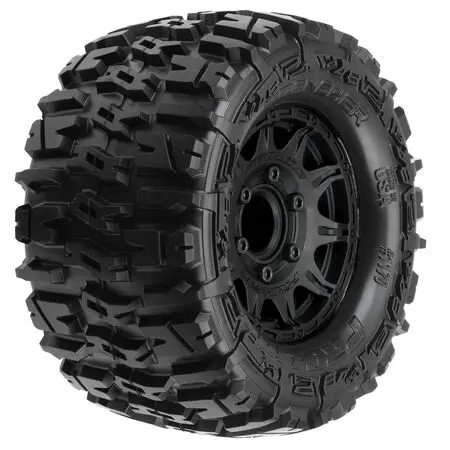 1/10 Trencher Front/Rear 2.8" Mt Tires Mounted 12Mm Blk Raid (2) - Pro117010 1
