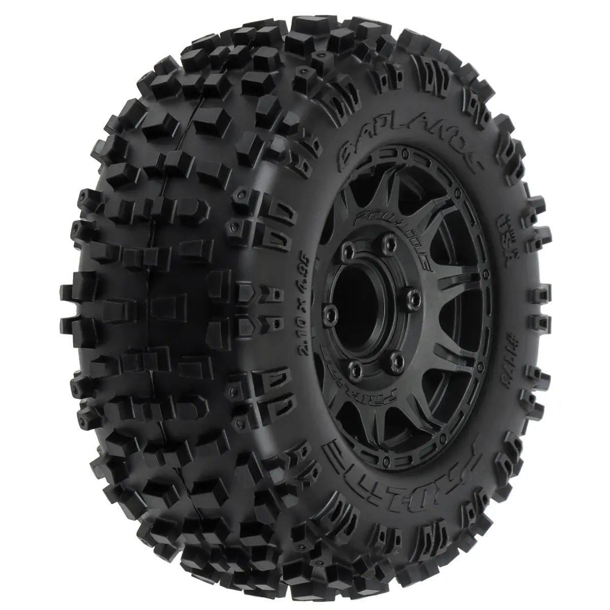 1/10 Badlands Front/Rear 2.8" Mt Tires Mounted 12Mm Blk Raid (2) - Pro117310 1