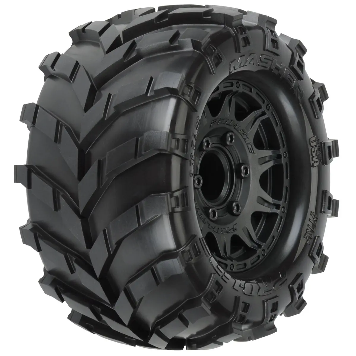 1/10 Masher Front/Rear 2.8" Mt Tires Mounted 12Mm Blk Raid (2) - Pro119210 1