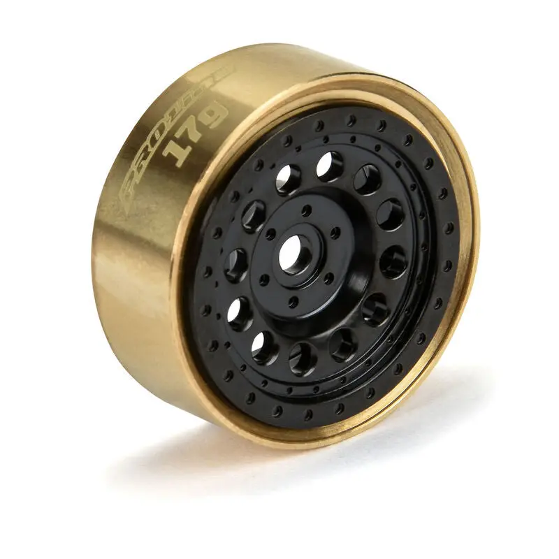 Pro-Line Racing 1/24 Rock Shooter Brass F/R 1.0" 7Mm Crawler Wheels (2) Black - Pro281200 2
