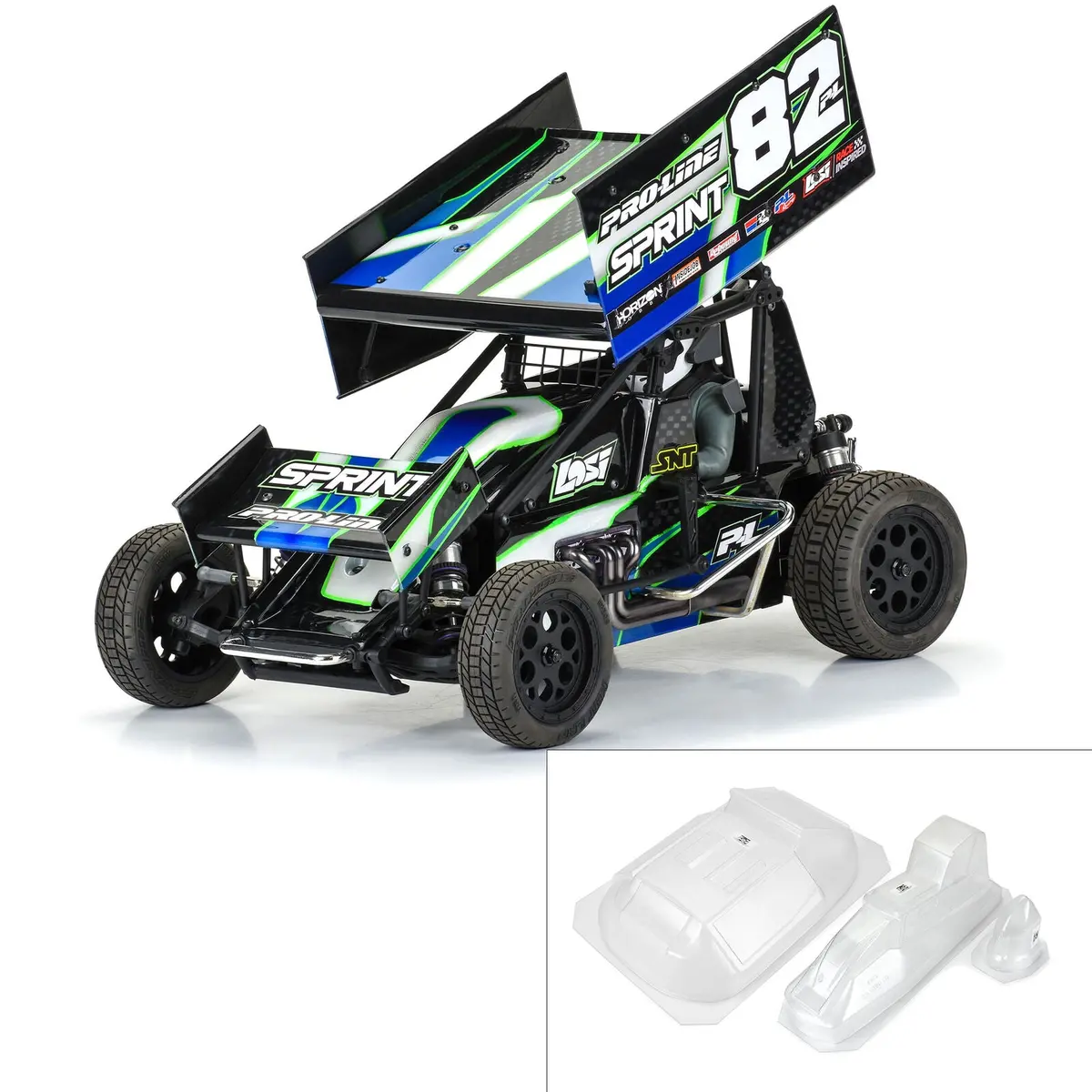 Losi 1/10 Sprint Car Light Weight Clear Body Panel Kit: Losi Sprint Car 1