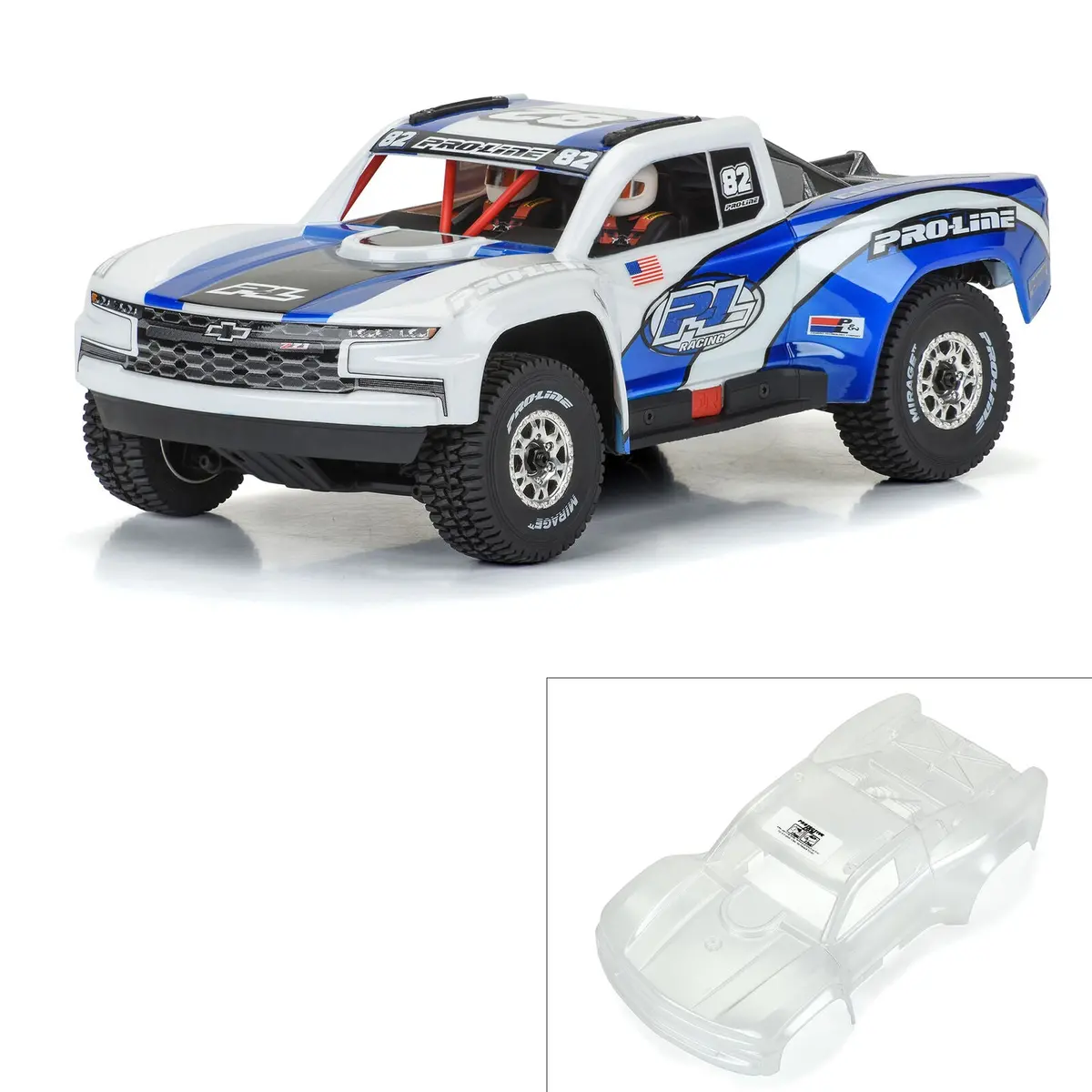 Proline 1/16 Pre-Cut 2019 Chevy Silverado Trophy Truck Clear Body: Grom 1