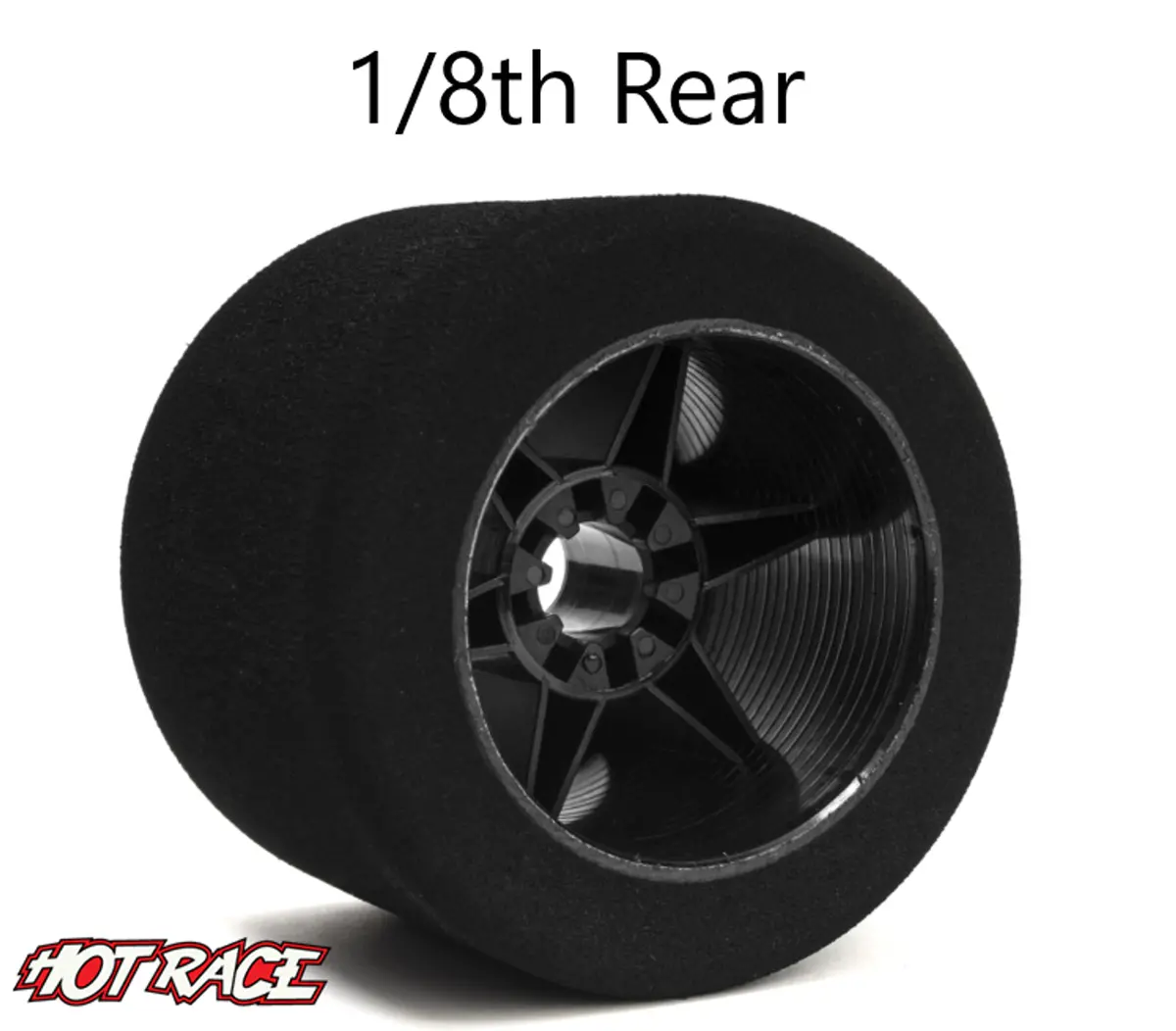 Hot Race 1:8 Rear Tires - Carbon Wheels (35 Shore) 1