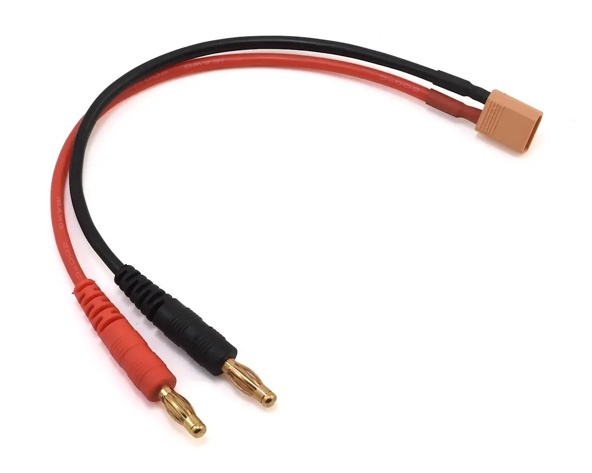 Protek Rc Xt30 Charge Lead (Male Xt30 To 4Mm Banana Plugs) (6" / 15.24Cm) 1