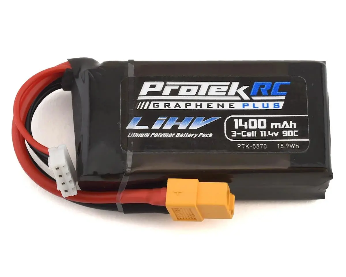 Protek Rc 3S 90C Si-Graphene + Hv Lipo Battery W/Xt60 Connector (11.4V/1400Mah) 1