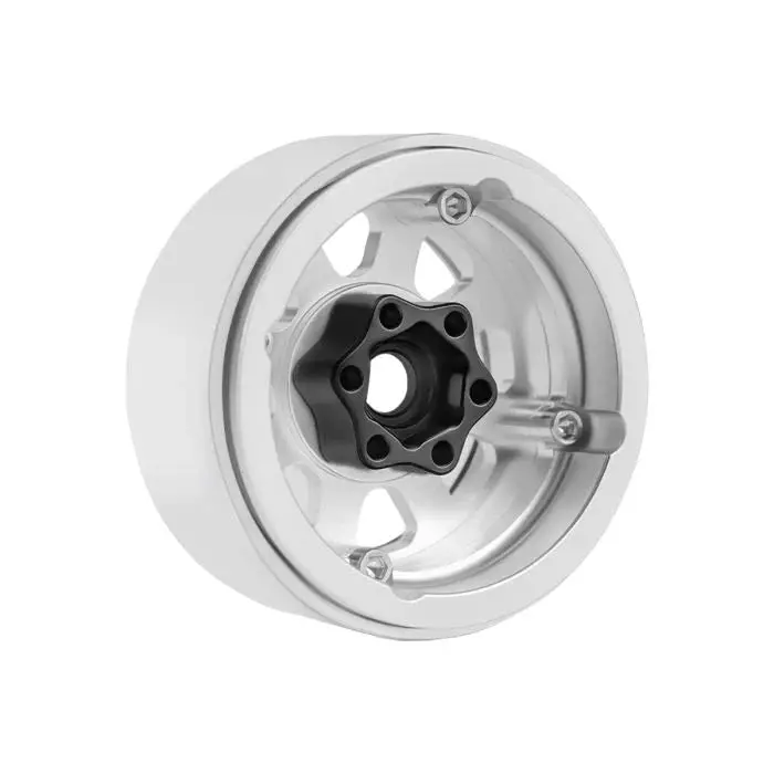 Power Hobby - B1 Aluminum 1.9 Beadlock Wheels 9Mm Hubs, Silver, For 1/10 Rock Crawler, 4Pcs 2