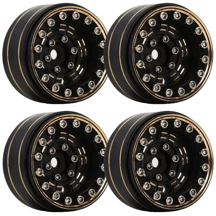 Powerhobby 1.0" Z1 Brass Beadlock Crawler Wheels 1/24 Axial Scx24 Jeep Bronco 1