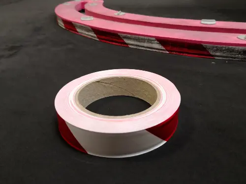 Rcp Tracks Red/White Vinyl Tape 1" X 100 Feet 1