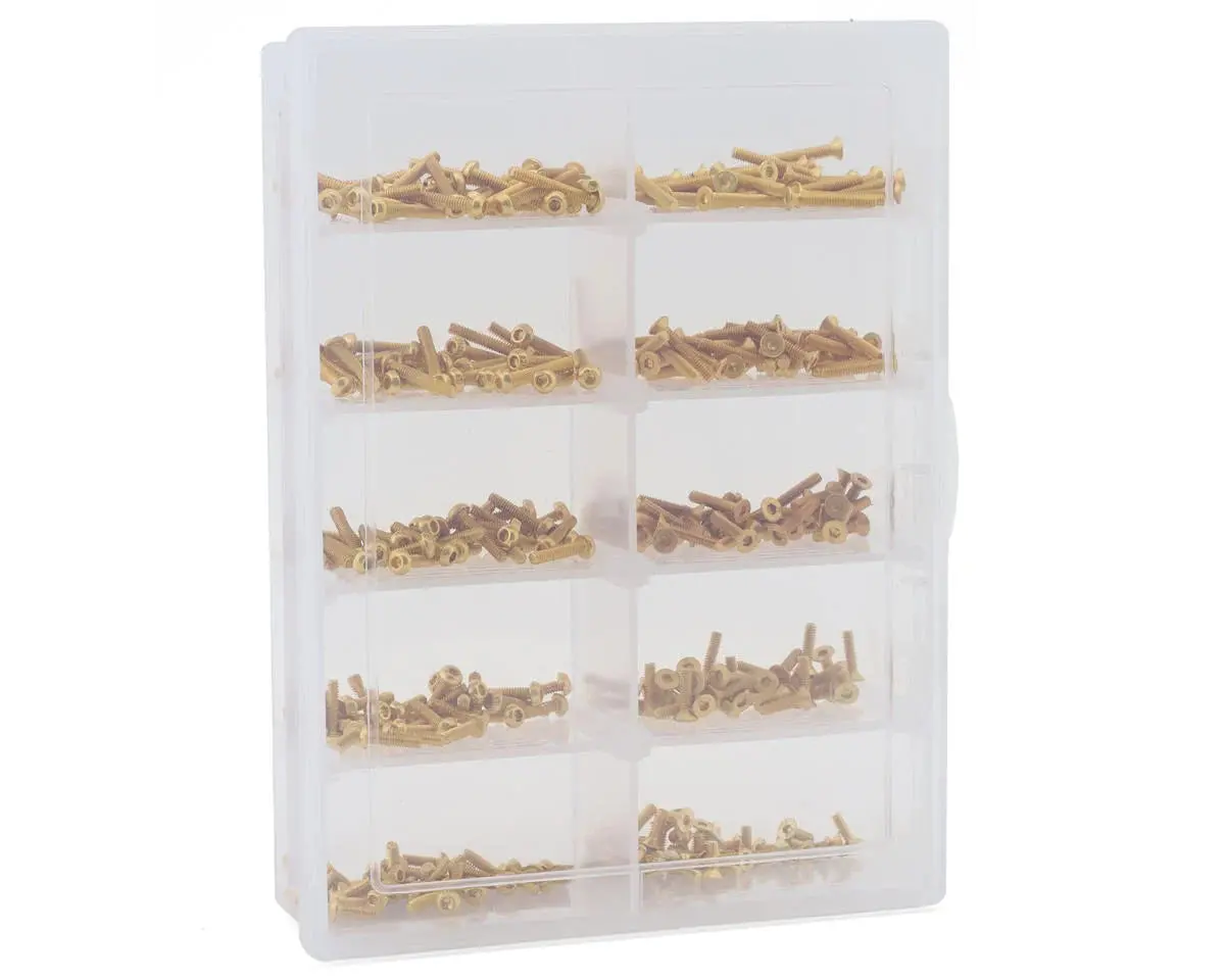 Samix Carbon Steel M2 Button & Flat Head Screw Set (350) W/Plastic Box 1