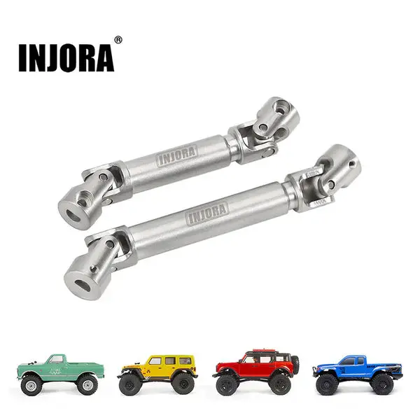 Injora Stainless Steel Drive Shafts With D Shaped Hole For Scx24 C10 Jlu Bronco Base Camp 4Runner 1