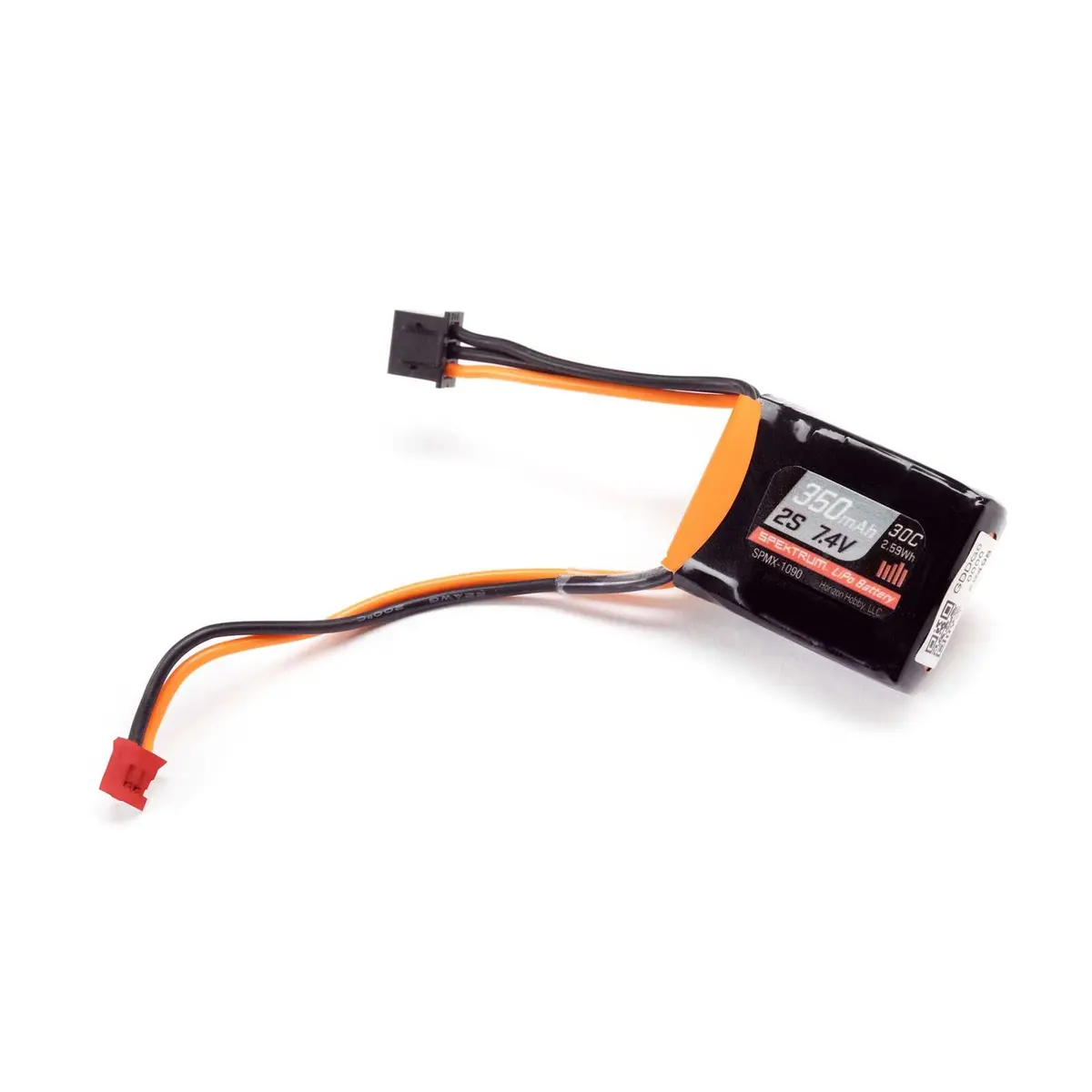 Spektrum Mirco-B 7.4V 350Mah 2S 30C Lipo Battery: Ph2.0 1