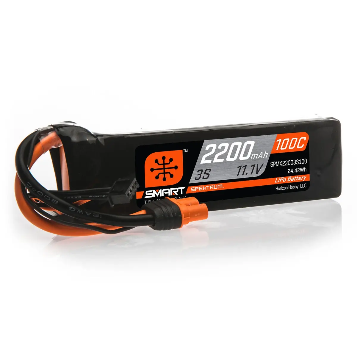 Spektrum Smart 11.1V 2200Mah 3S 100C Smart Lipo Battery: Ic3 - Spmx22003s100 1