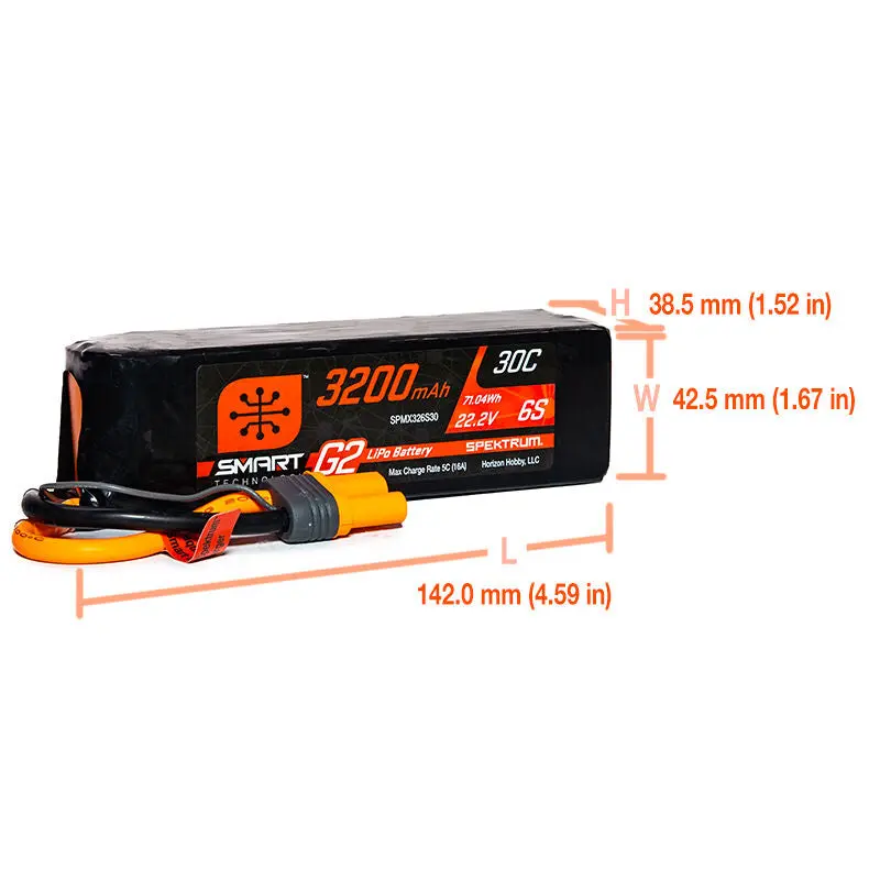 22.2V 3200Mah 6S 30C Smart G2 Lipo Battery: Ic5 2