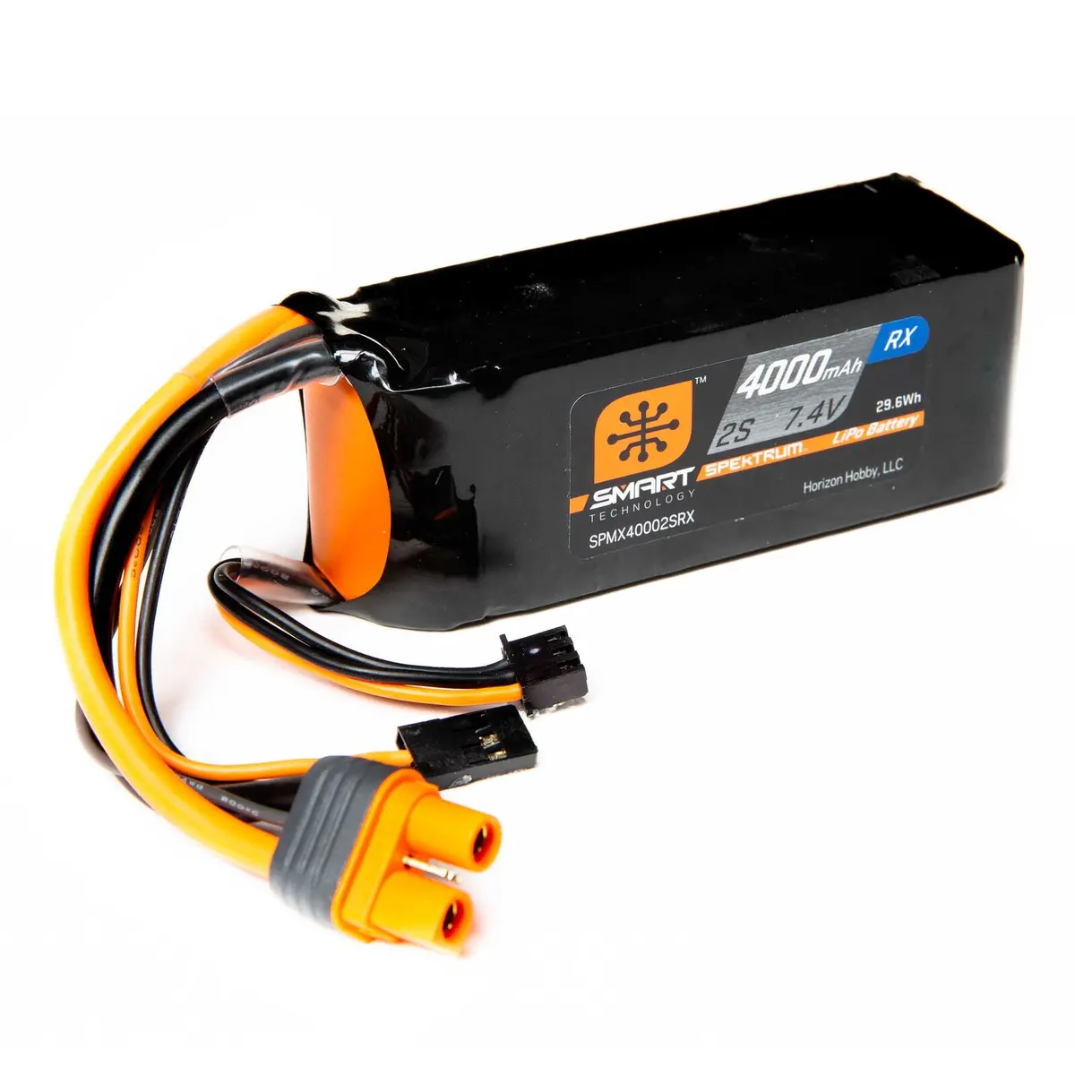 7.4V 4000Mah 2S 15C Smart Lipo Receiver Battery: Universal Receiver, Ic3 - Spmx40002srx 1