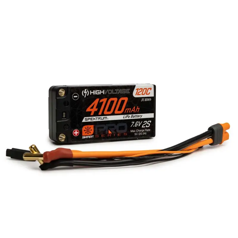 7.6V 4100Mah 2S 120C Smart Pro Race Shorty Hardcase Lihv Battery: Tubes, 5Mm - Spmx412s120ht 2
