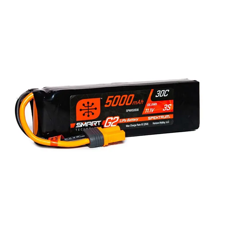 Spektrum Smart 11.1V 5000Mah 3S 30C Smart G2 Lipo Battery: Ic5 1