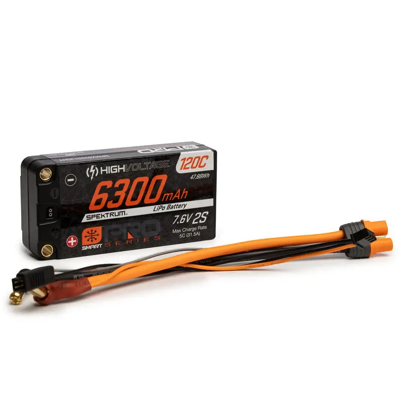 7.6V 6300Mah 2S 120C Smart Pro Race Shorty Hardcase Lihv Battery: Tubes, 5Mm - Spmx632s120ht 2