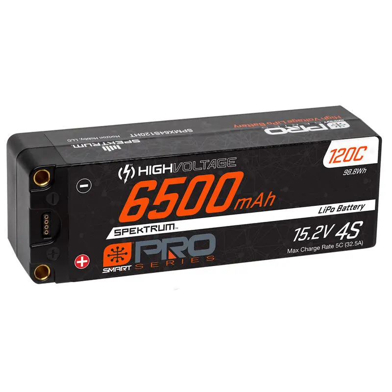 15.2V 6500Mah 4S 120C Smart Pro Race Hardcase Hv-Lipo Battery: Tubes, 5Mm - Spmx64s120ht 1