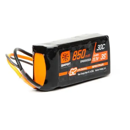 11.1V 850Mah 3S 30C Smart G2 Lipo Battery Ic2 - Spmx8503s30 1