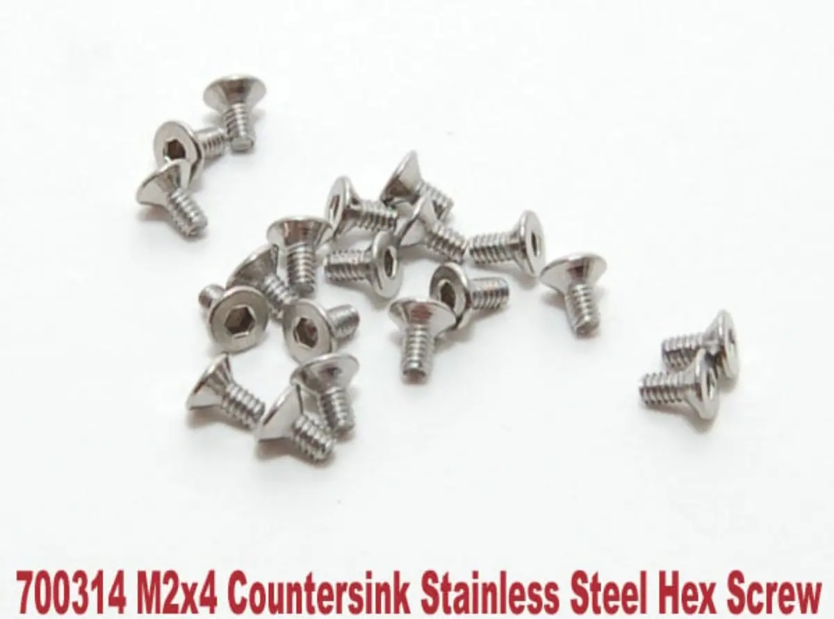 Pn Racing M2x4 Countersink Stainless Steel Hex Machine Screw (20Pcs) (700314) 1
