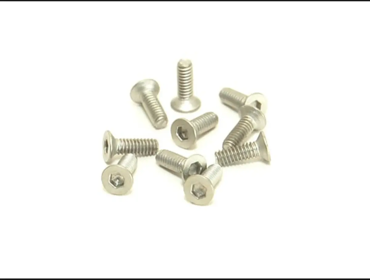 Pn Racing M2x6 Titanium Countersunk Hex Machine Screw (10Pcs) (700326) 1