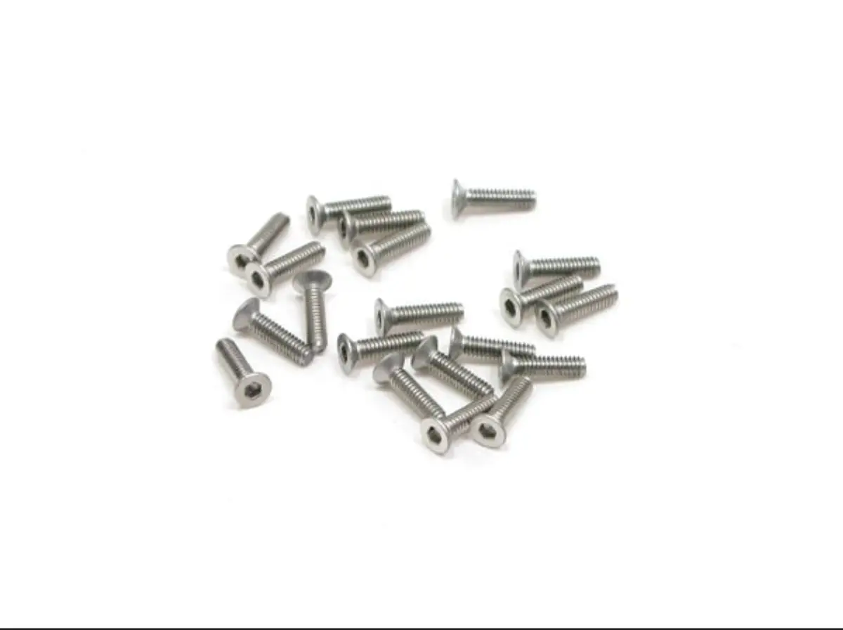 Pn Racing M2x8 Countersink Stainless Steel Hex Machine Screw (20Pcs) (700318) 1