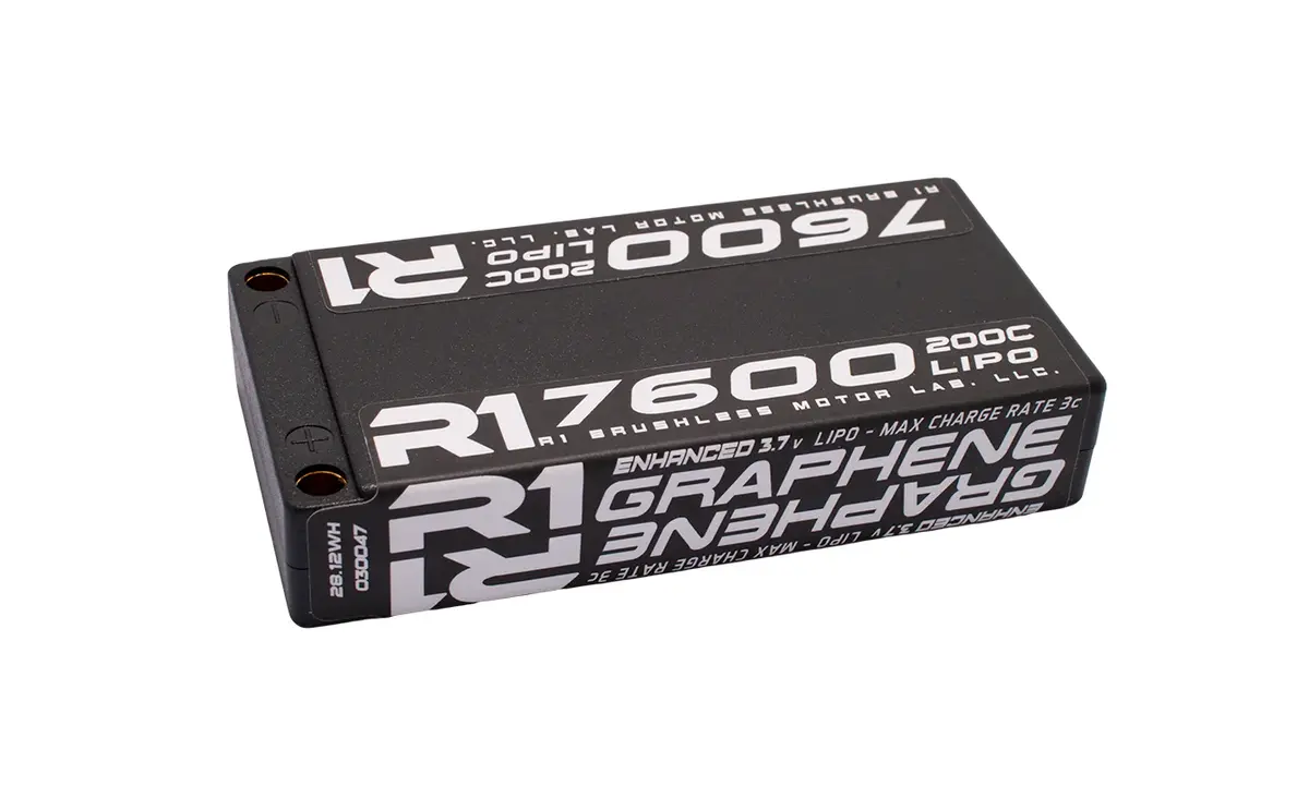R1wurks 7600Mah 200C 3.7V 1S Shorty Lipo Battery, Graphene 1