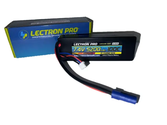 Common Sense Rc 2S5200-1005 Lectron Pro 7.4V 5200Mah 100C Lipo Battery With Ec5 Connector 1