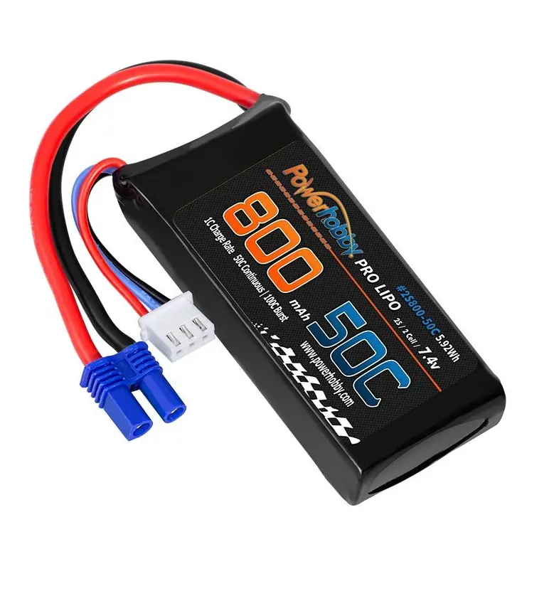 Powerhobby 2S 7.4V 850Mah 50C Lipo Battery W Ec2 Plug Losi Mini-B / Mini-T 2.0 2