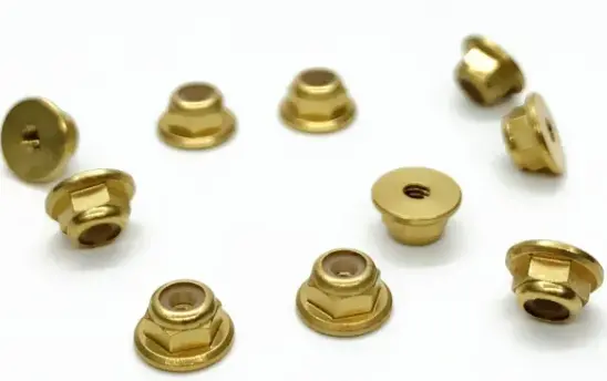 Treal Brass M2 X 0.4Mm Nylon Insert Lock Nuts(10)Pcs For Axial Scx24 Wheels 1