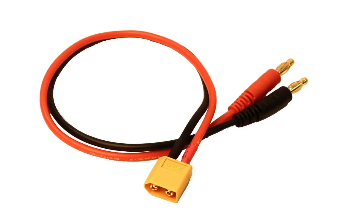 Racers Edge Charge Adapter: Male Xt60 To Male 4Mm Bullets-300Mm Wire 1