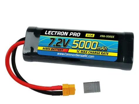 Common Sense Rc N6-5000X Lectron Pro Nimh 7.2V (6-Cell) 5000Mah Flat Pack 1