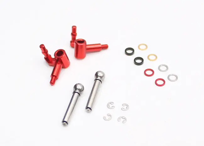 Radtec Mini-Z Mr-04 Aum Steering Knuckle Set, Red, 0 Camber 1