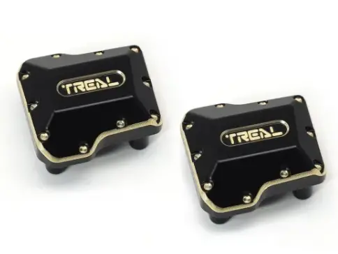 Treal Brass Axle Diff Covers (2P) Cnc Machined Heavy Weight 15.8G/Pc Upgrades For 1/18 Trx4m Trx4mt 1